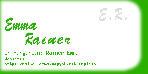 emma rainer business card